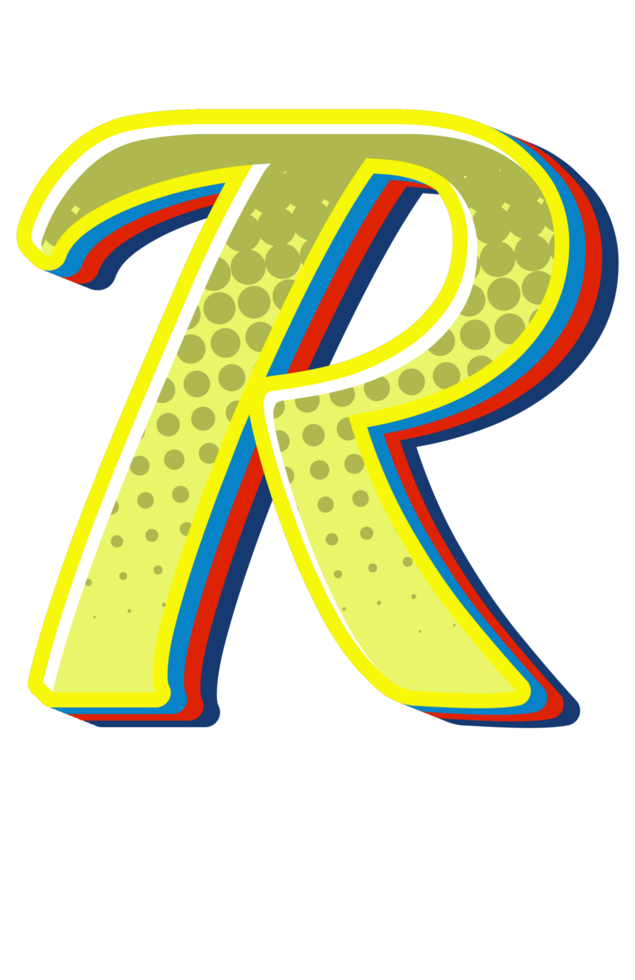 Comic Halftone Alphabet Letter and Number png