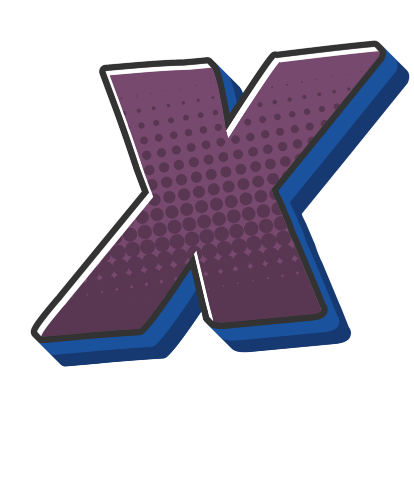 Comic Halftone Alphabet Letter and Number png