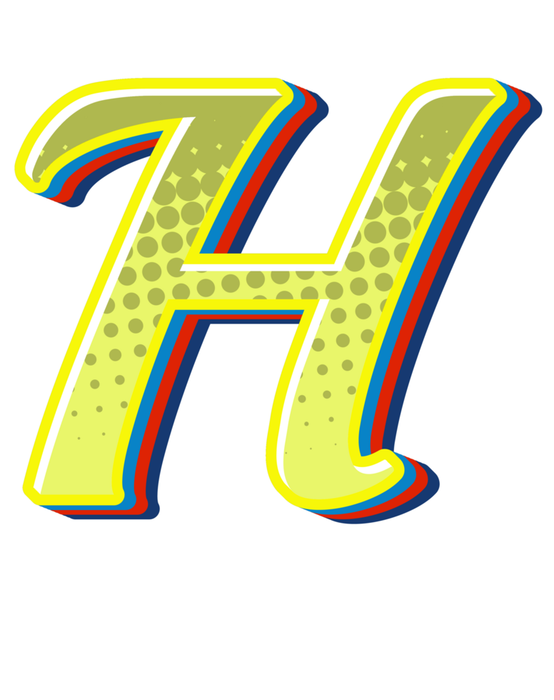 Comic Halftone Alphabet Letter and Number png