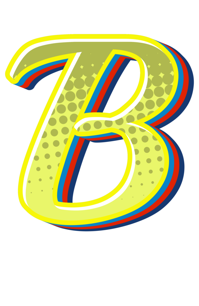 Comic Halftone Alphabet Letter and Number png