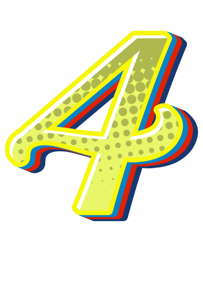 Comic Halftone Alphabet Letter and Number png