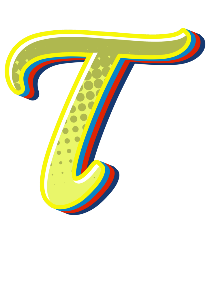 Comic Halftone Alphabet Letter and Number png