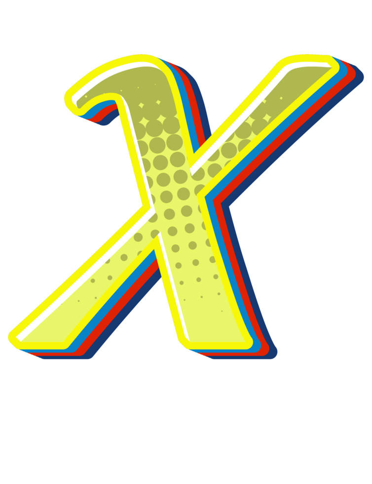 Comic Halftone Alphabet Letter and Number png
