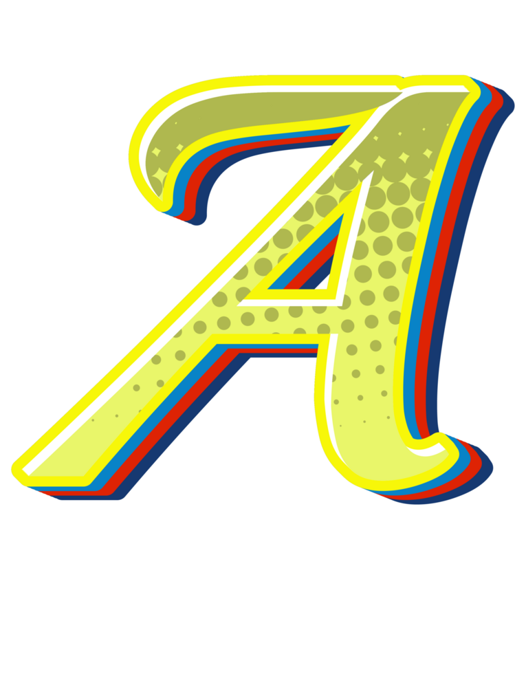 Comic Halftone Alphabet Letter and Number png