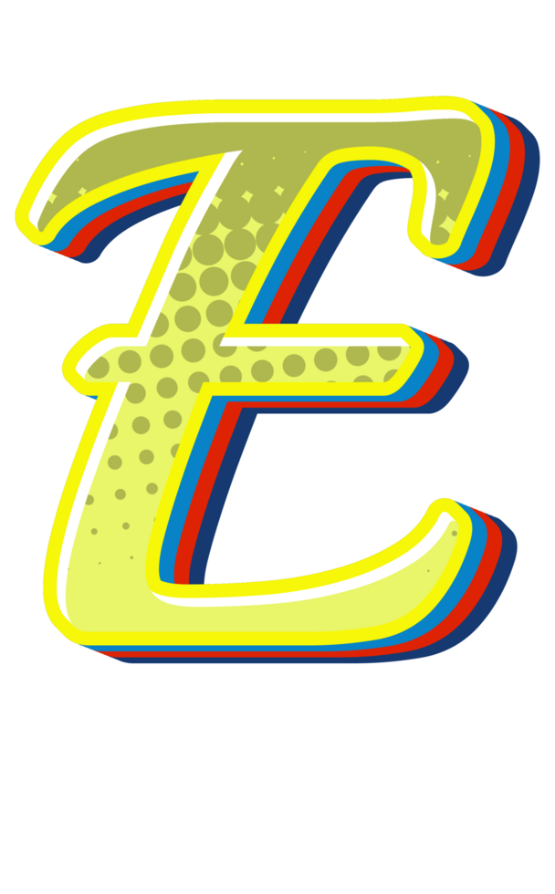 Comic Halftone Alphabet Letter and Number png