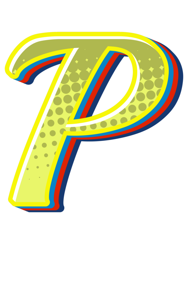 Comic Halftone Alphabet Letter and Number png