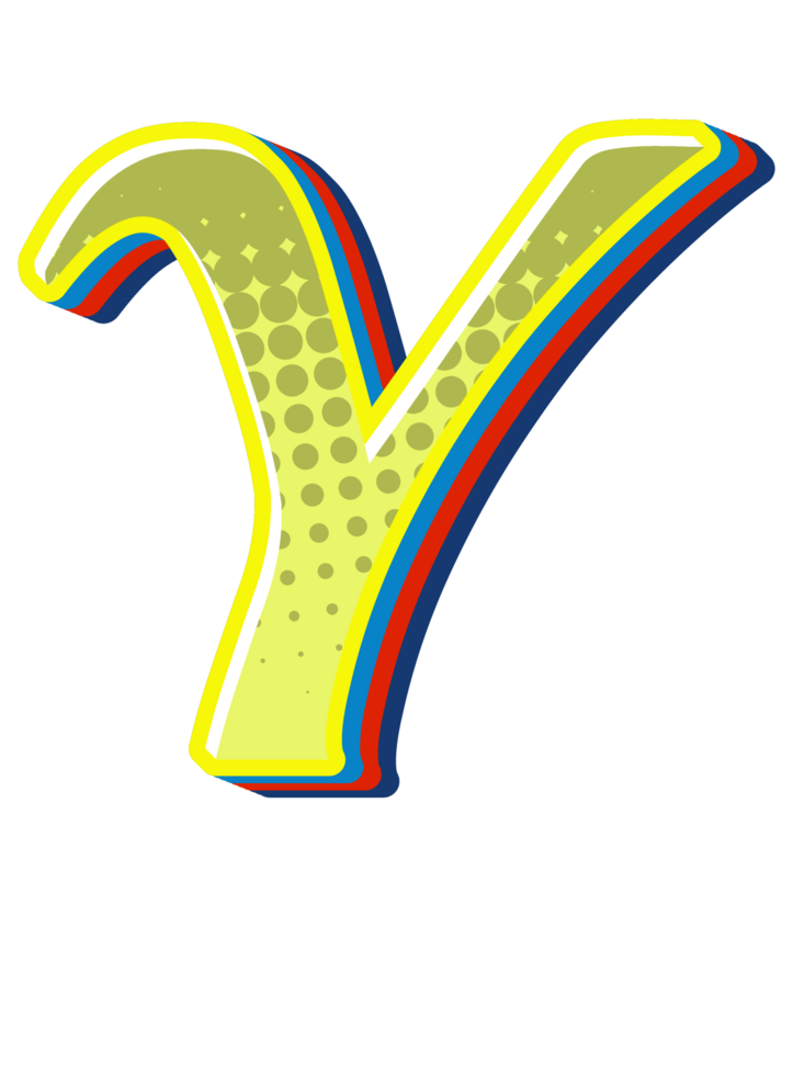 Comic Halftone Alphabet Letter and Number png
