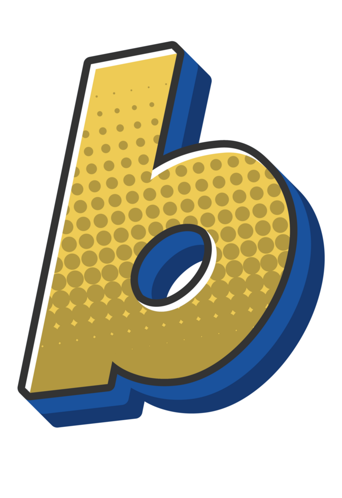 Comic Halftone Alphabet Letter and Number png