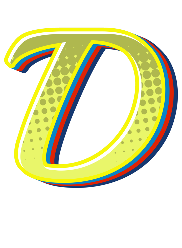 Comic Halftone Alphabet Letter and Number png