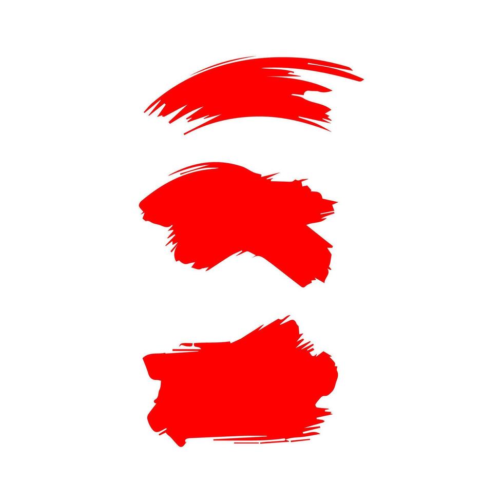 Red paint artistic dry brush stroke. Watercolor acrylic hand painted backdrop for print, web design and banners. vector