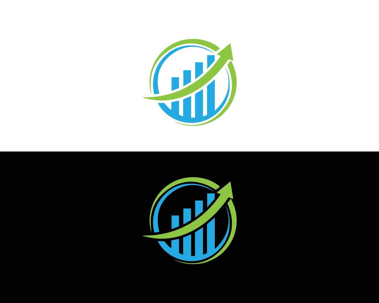 Arrow chart business finance logo design concept. vector