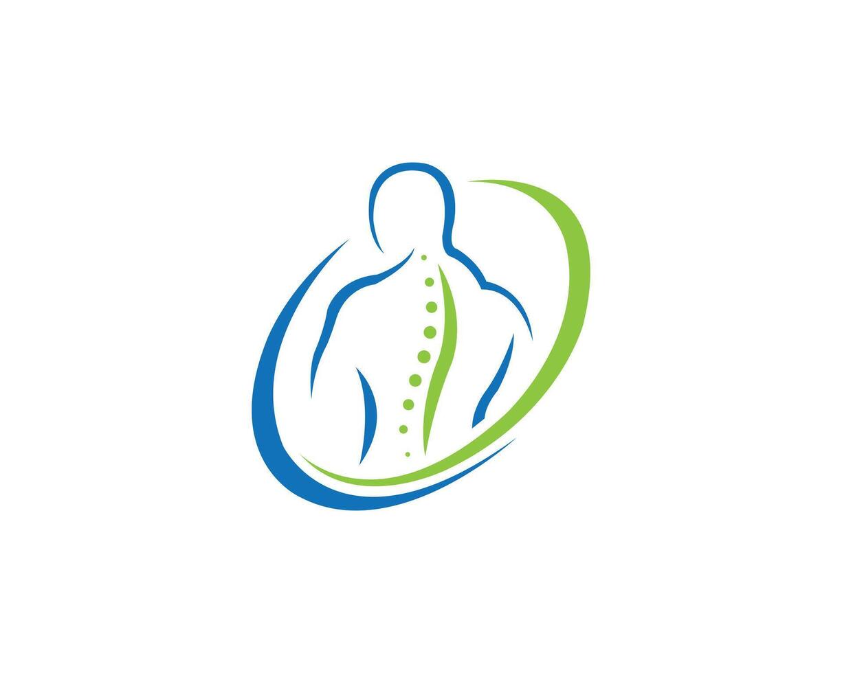 Human spinal chiropractic physiotherapy logo design template. vector