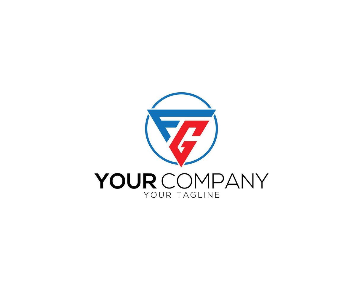 Triangle letter FG logo design symbol graphic idea creative template. vector