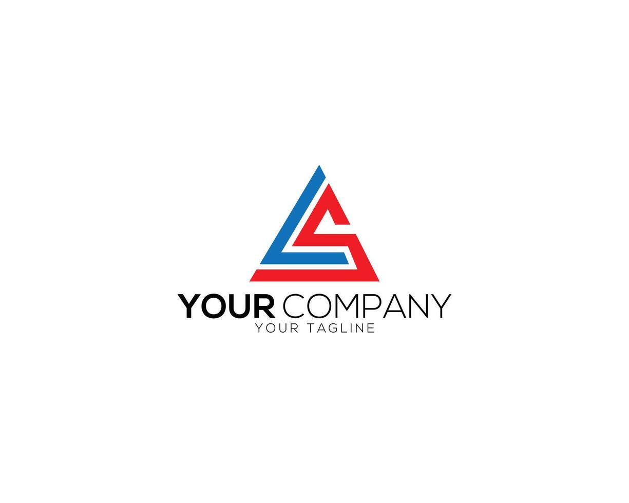 Triangle letter LS logo design icon template. vector
