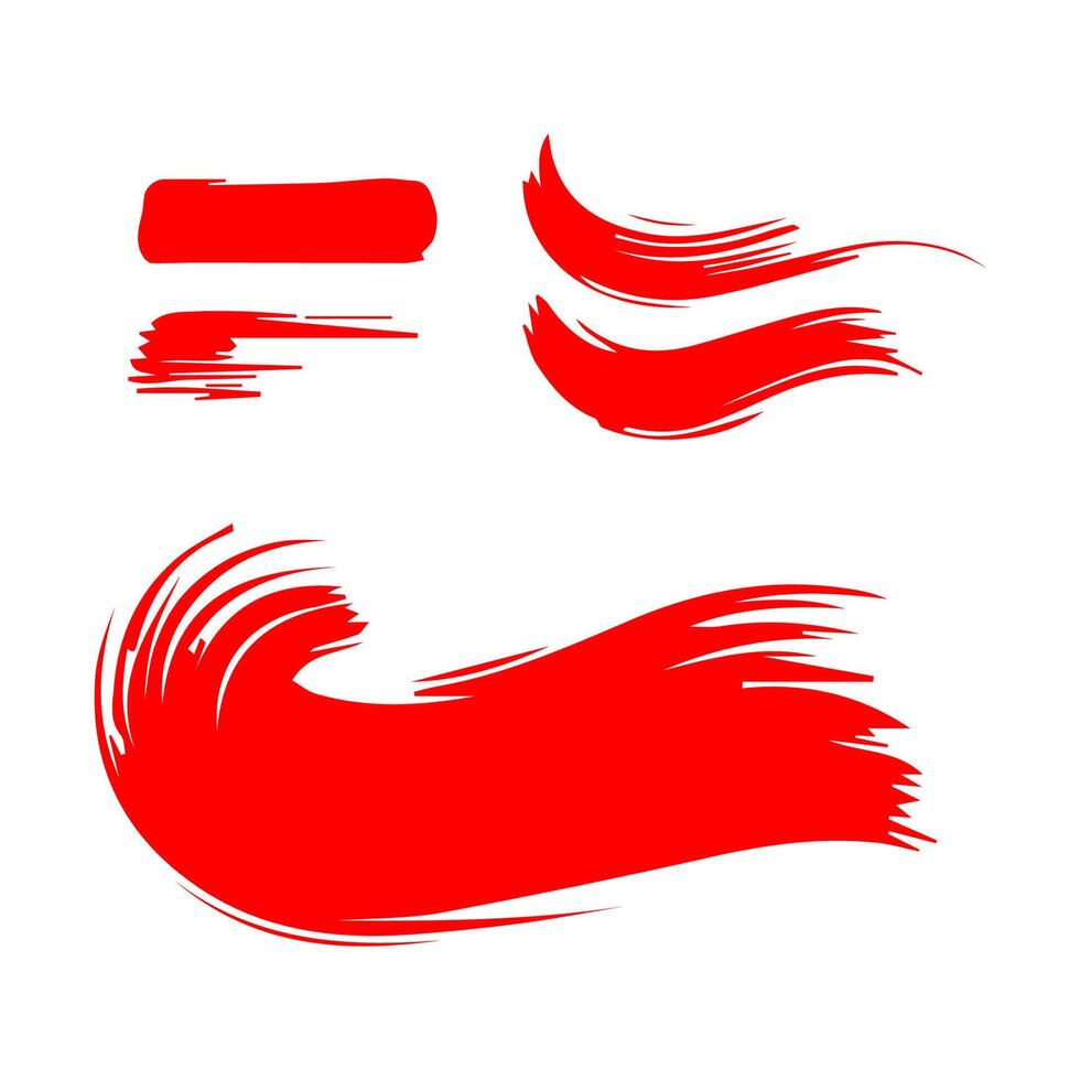 Red paint artistic dry brush stroke. Watercolor acrylic hand painted backdrop for print, web design and banners. vector
