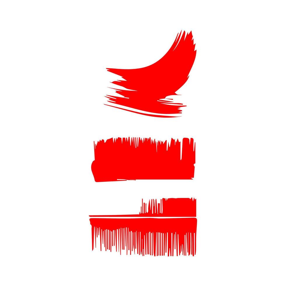 Red paint artistic dry brush stroke. Watercolor acrylic hand painted backdrop for print, web design and banners. vector