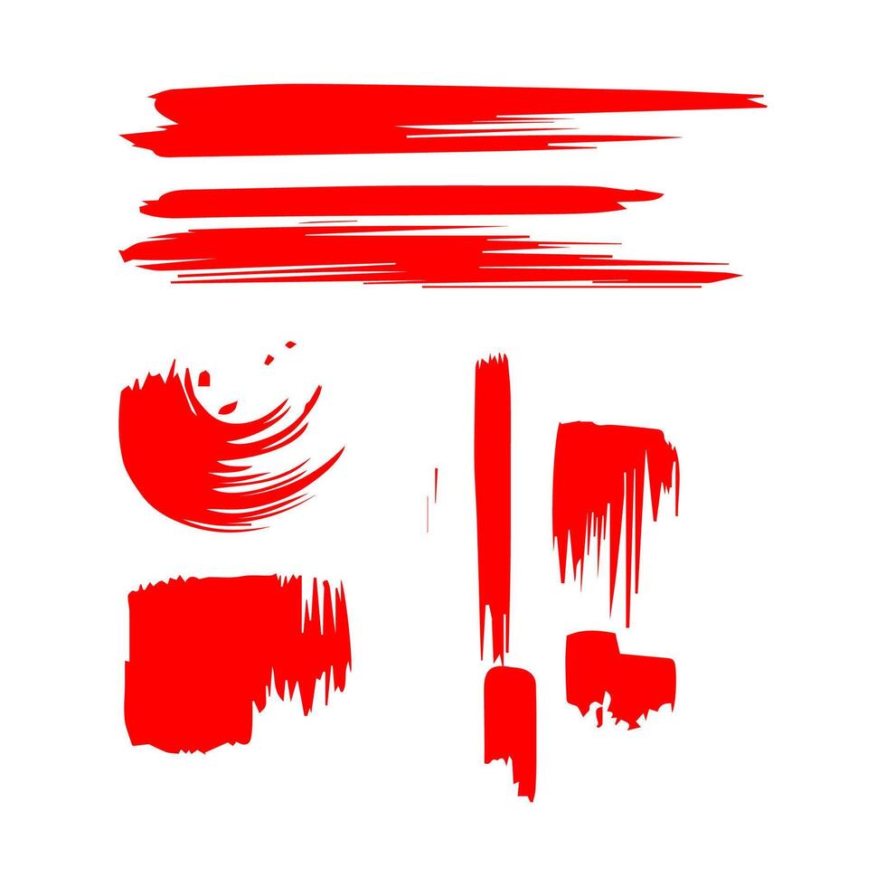Red paint artistic dry brush stroke. Watercolor acrylic hand painted backdrop for print, web design and banners. vector