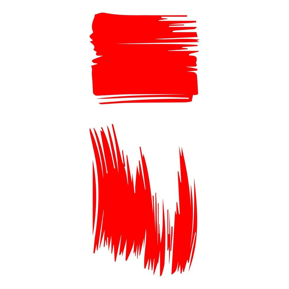 Red paint artistic dry brush stroke. Watercolor acrylic hand painted backdrop for print, web design and banners. vector