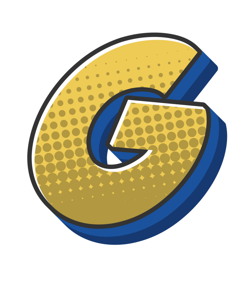 Comic Halftone Alphabet Letter and Number png