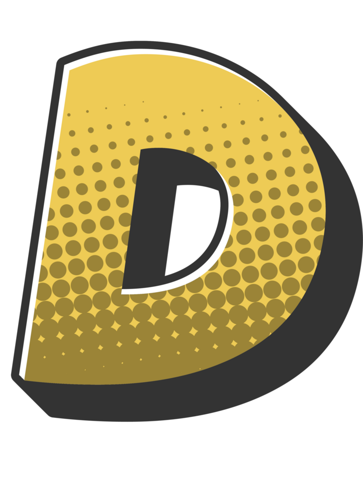 Comic Halftone Alphabet Letter and Number png