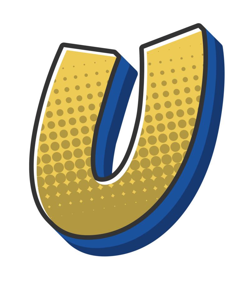 Comic Halftone Alphabet Letter and Number png