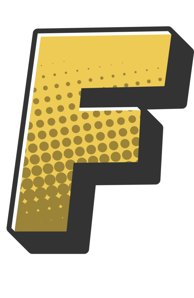 Comic Halftone Alphabet Letter and Number png