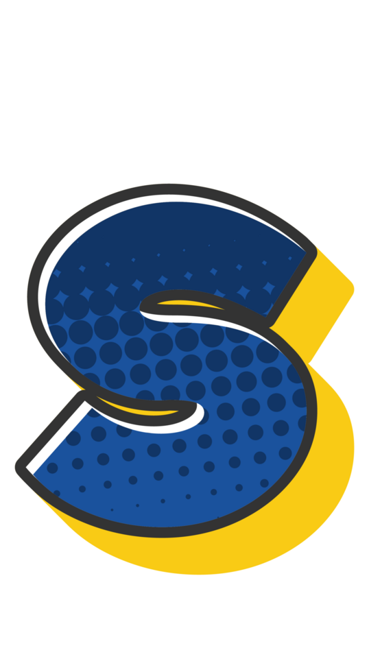Comic Halftone Alphabet Letter and Number png