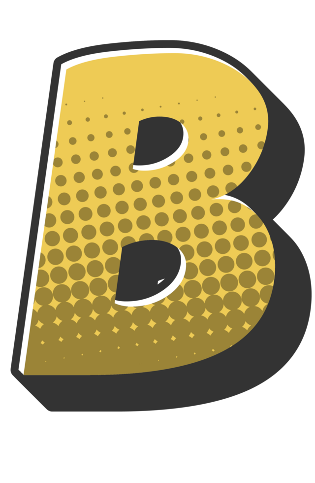 Comic Halftone Alphabet Letter and Number png