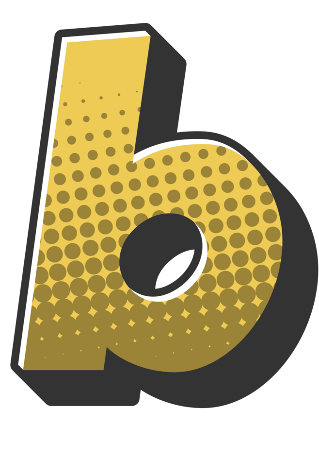 Comic Halftone Alphabet Letter and Number png