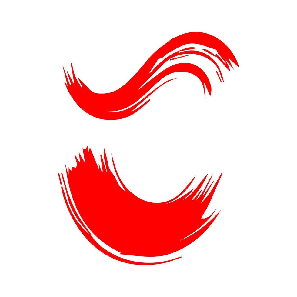 Red paint artistic dry brush stroke. Watercolor acrylic hand painted backdrop for print, web design and banners. vector