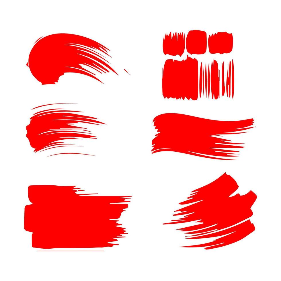 Red paint artistic dry brush stroke. Watercolor acrylic hand painted backdrop for print, web design and banners. vector