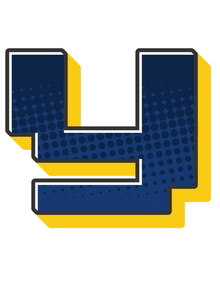 Comic Halftone Alphabet Letter and Number png