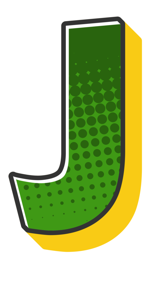 Comic Halftone Alphabet Letter and Number png