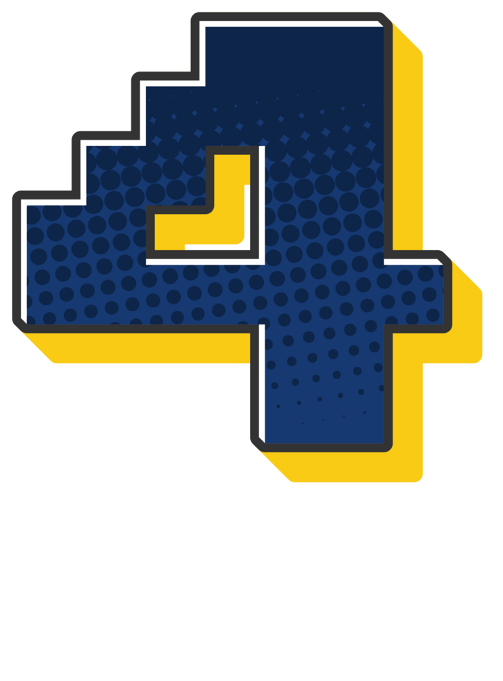 Comic Halftone Alphabet Letter and Number png