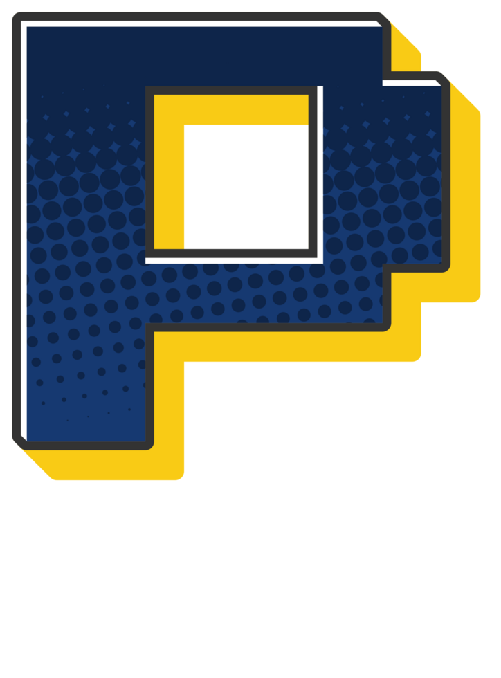 Comic Halftone Alphabet Letter and Number png