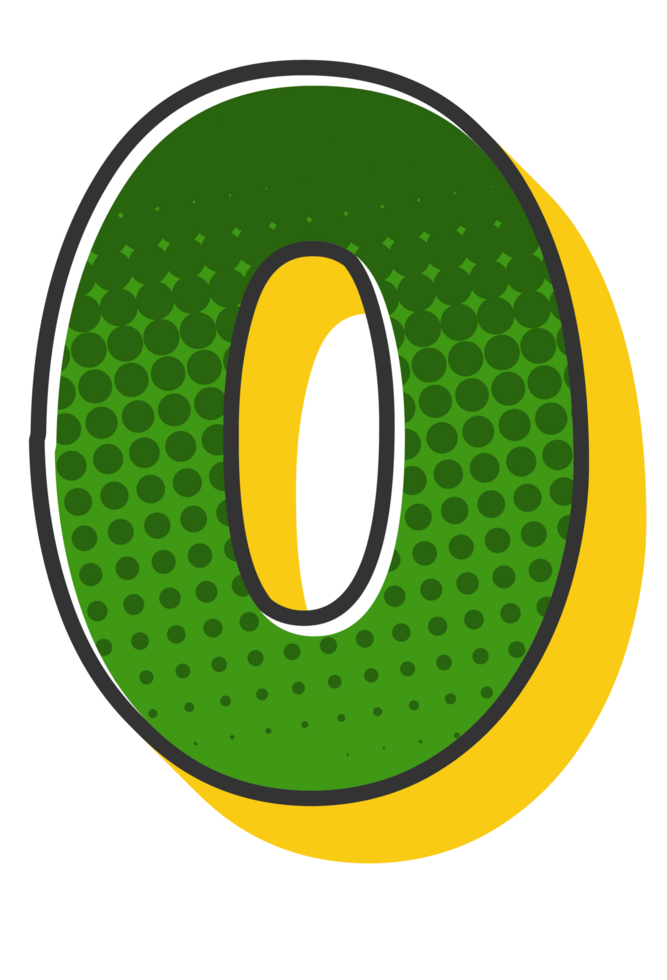 Comic Halftone Alphabet Letter and Number png