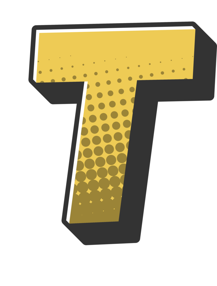 Comic Halftone Alphabet Letter and Number png