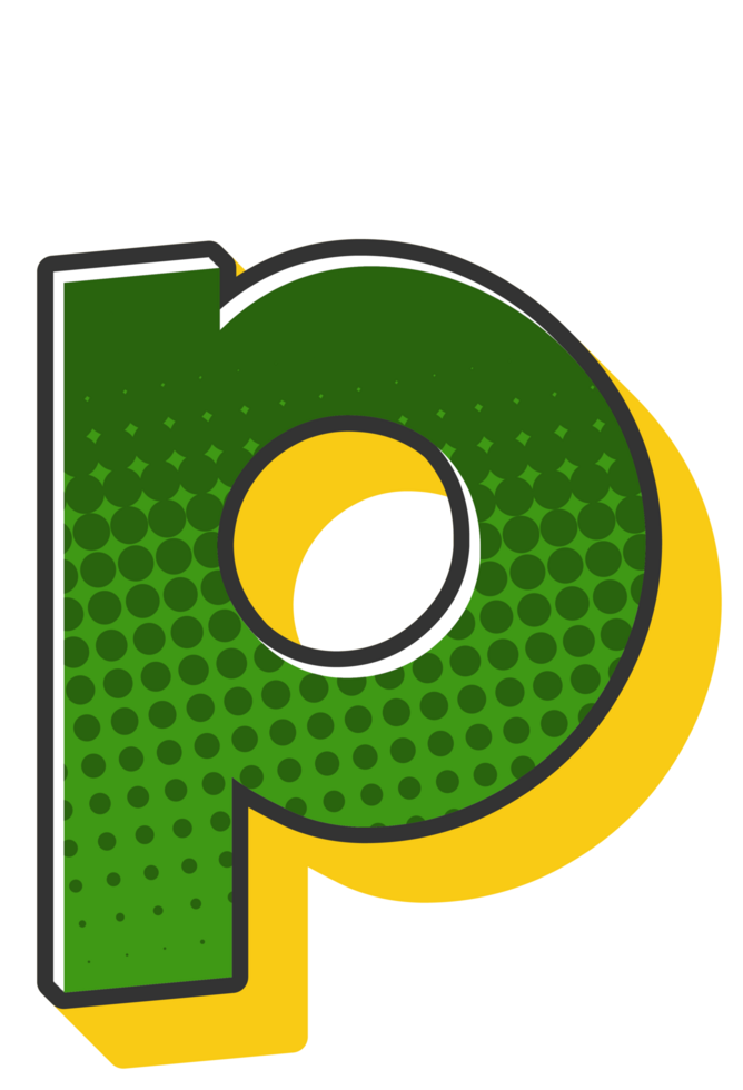 Comic Halftone Alphabet Letter and Number png