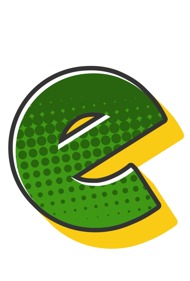 Comic Halftone Alphabet Letter and Number png