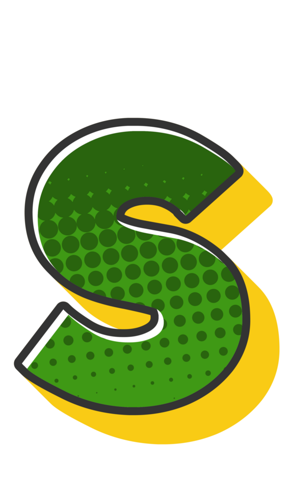 Comic Halftone Alphabet Letter and Number png