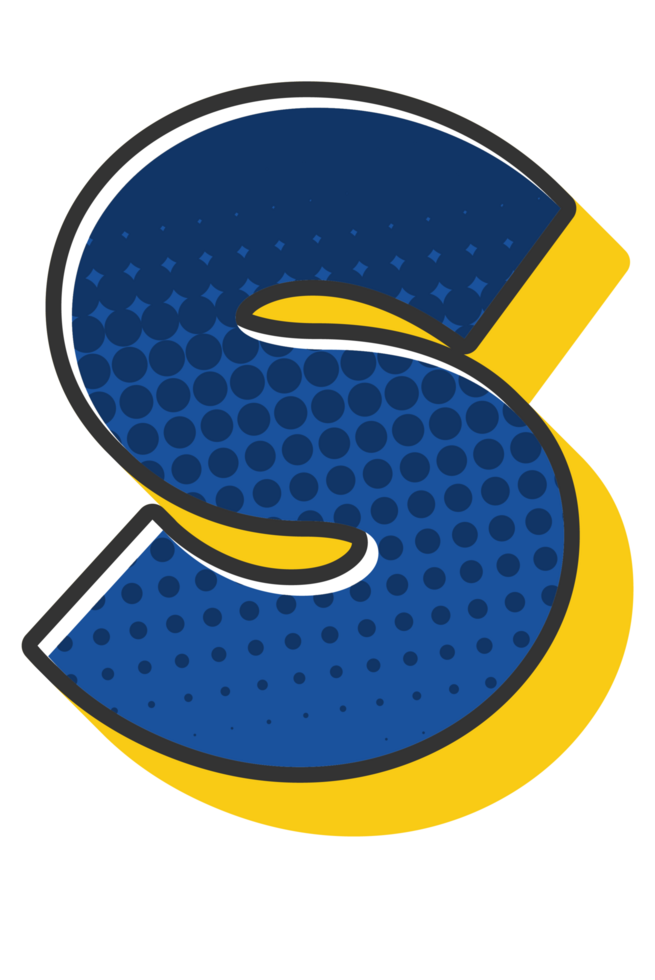 Comic Halftone Alphabet Letter and Number png