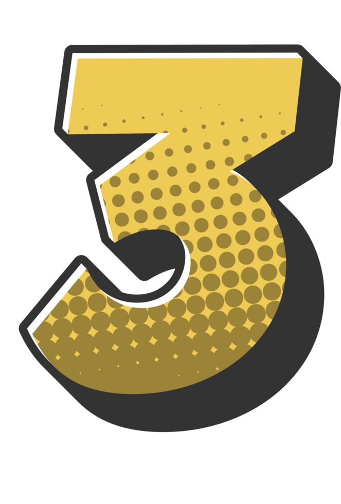 Comic Halftone Alphabet Letter and Number png