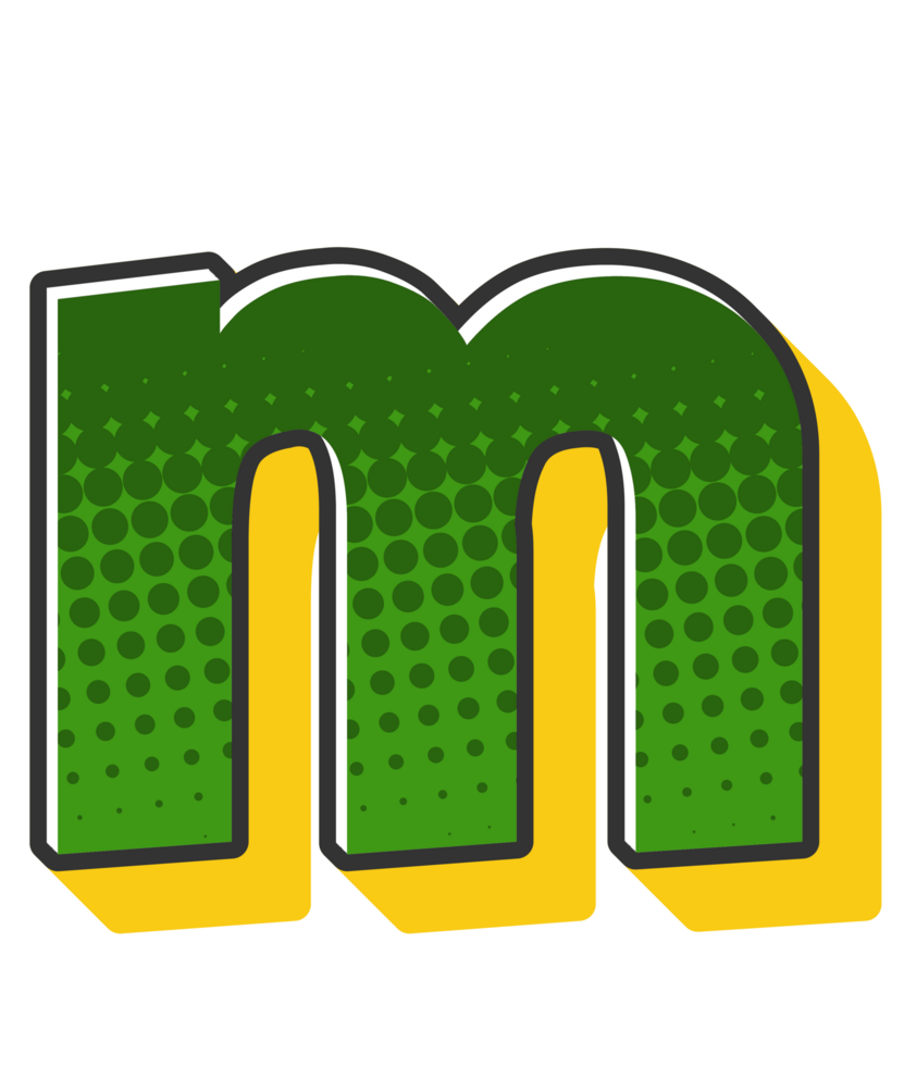 Comic Halftone Alphabet Letter and Number png