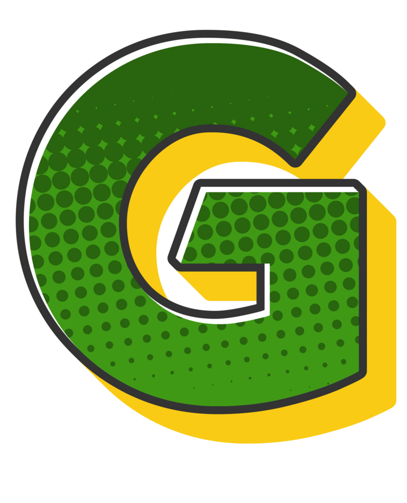 Comic Halftone Alphabet Letter and Number png