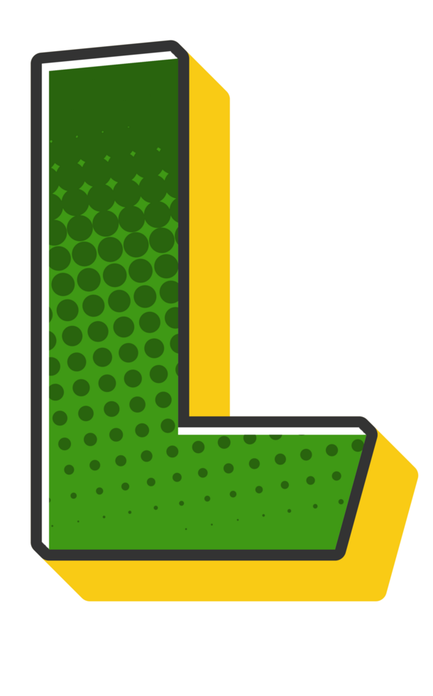 Comic Halftone Alphabet Letter and Number png