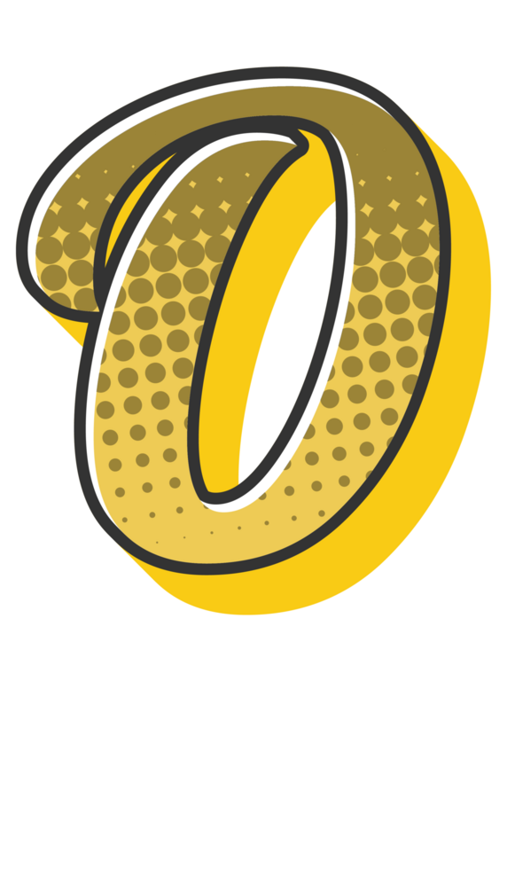 Comic Halftone Alphabet Letter and Number png