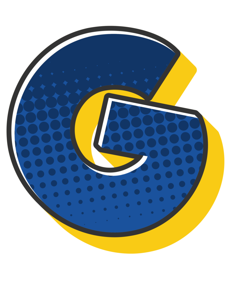 Comic Halftone Alphabet Letter and Number png