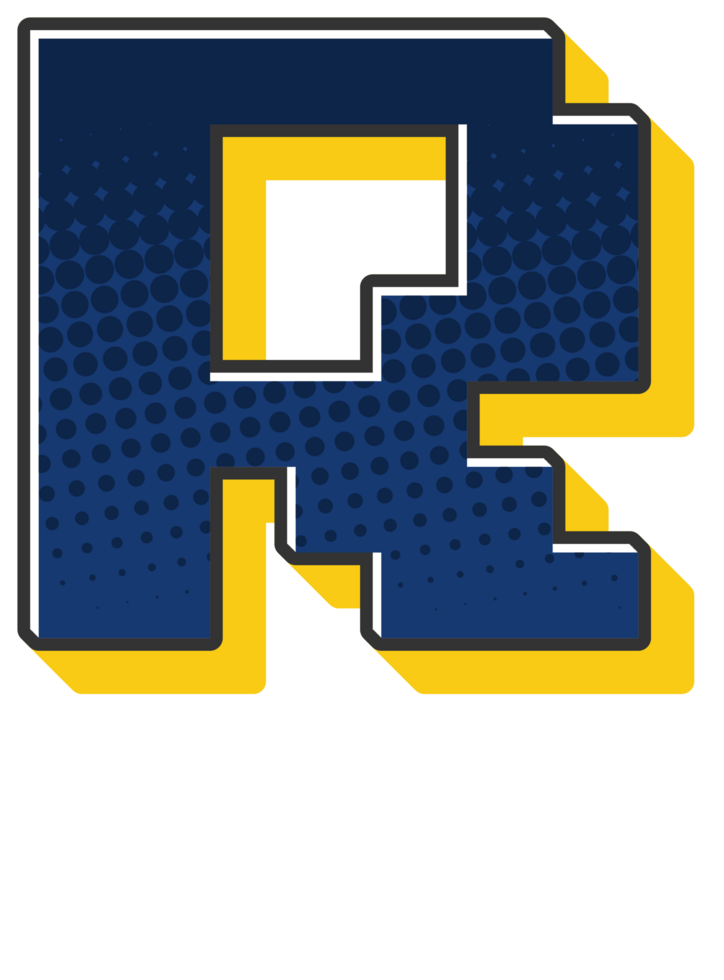 Comic Halftone Alphabet Letter and Number png