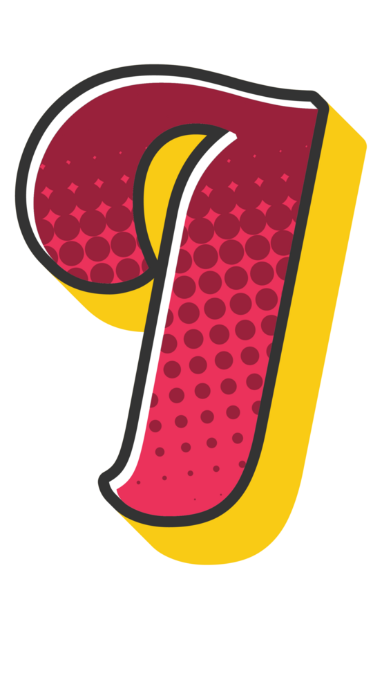 Comic Halftone Alphabet Letter and Number png