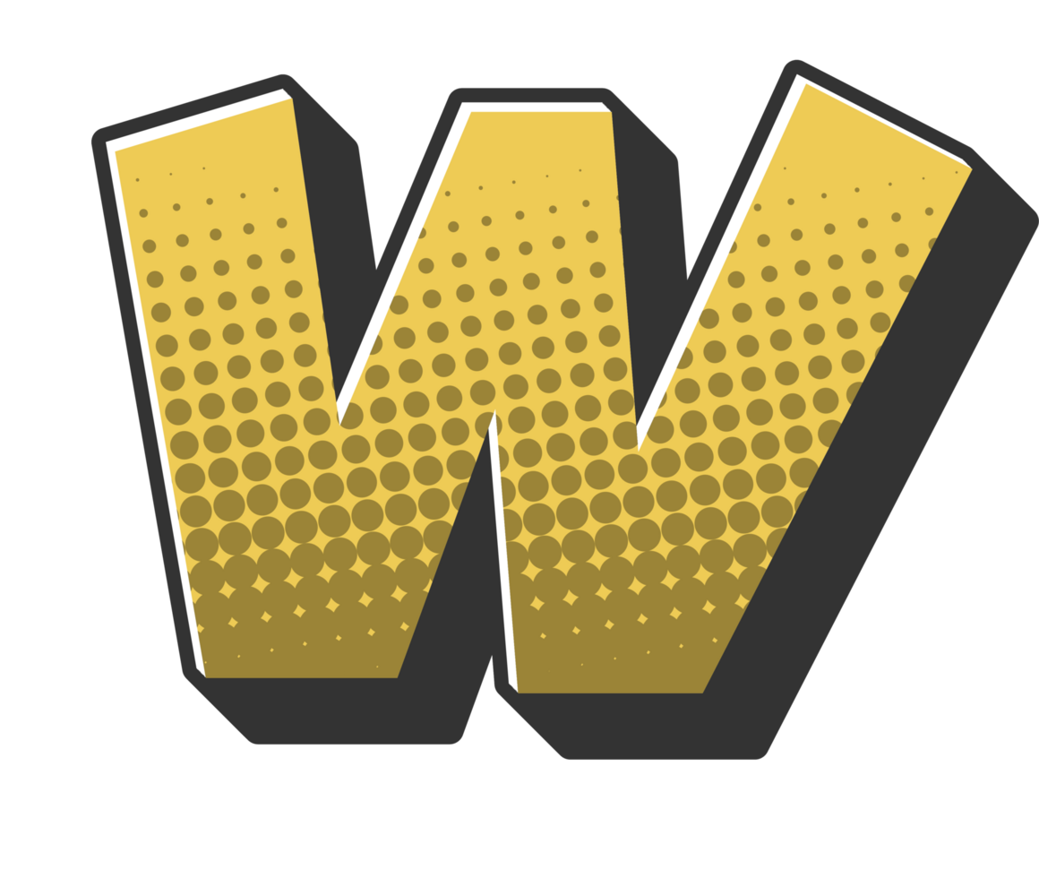 Comic Halftone Alphabet Letter and Number png